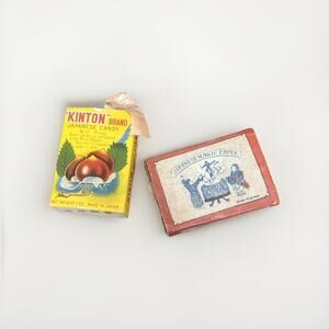 Antique 1920’s Japanese Kasahara Magic Paper Toy & Kinton Brand Candy Box